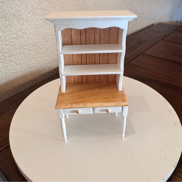 Other - Vintage dollhouse furniture wood hutch desk cabinet